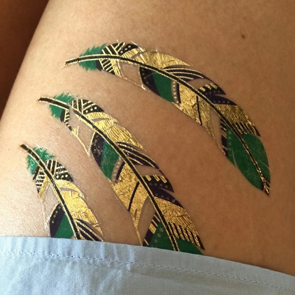 4 Sheets Boho Festival Temporary Metallic Flash Tattoos - Picture 14 of 16